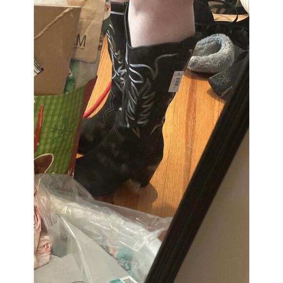 NWT TORRID Tall Shaft Heeled Western Boot Black Size 6 Wide Calf Country - Picture 14 of 16